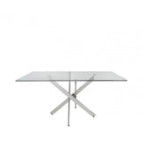 Nova 160cm Chrome And Glass Rect Dining Table-2 Parts