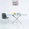 Nova 160cm Chrome And Glass Rect Dining Table-2 Parts