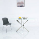 Nova 160cm Chrome And Glass Rect Dining Table-2 Parts