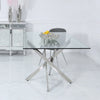 Nova 160cm Chrome And Glass Rect Dining Table-2 Parts