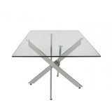 Nova 160cm Chrome And Glass Rect Dining Table-2 Parts