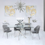 Nova 160cm Chrome And Glass Rect Dining Table-2 Parts