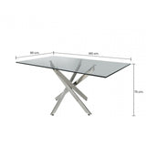 Nova 160cm Chrome And Glass Rect Dining Table-2 Parts