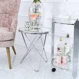 Atom Chrome &amp; Mirror End Table