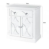 Torino 1 Drawer 2 Door Cabinet White Mirror Top