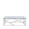 Azaria Stainless Steel Coffee Table Glass Top