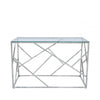 Azaria Stainless Steel Console Table Glass Top