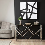 Azaria Stainless Steel Console Table Glass Top