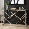 Azaria Stainless Steel Console Table Glass Top