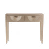 Elon 2 Drawer Console Table Gold with Gold Mirror Top and Silver Handles - KD Legs