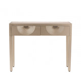 Elon 2 Drawer Console Table Gold with Gold Mirror Top and Silver Handles - KD Legs