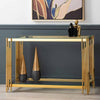 Cohen Gold Steel Tubes &amp; Clear Glass Console Table