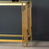 Cohen Gold Steel Tubes &amp; Clear Glass Console Table