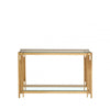 Cohen Gold Steel Tubes &amp; Clear Glass Console Table