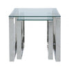 Nest Of 2 Harry End Tables Stainless Steel Glass Top