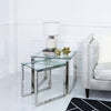 Nest Of 2 Harry End Tables Stainless Steel Glass Top