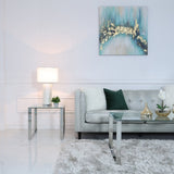 Nest Of 2 Harry End Tables Stainless Steel Glass Top