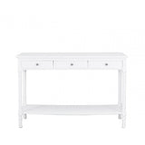 Delta Large 3 Drawer Console Table White - Ball Handle