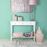 Delta Large 3 Drawer Console Table White - Ball Handle
