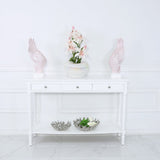 Delta Large 3 Drawer Console Table White - Ball Handle