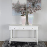 Delta Large 3 Drawer Console Table White - Ball Handle