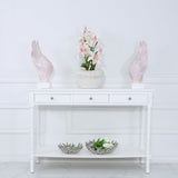 Delta Large 3 Drawer Console Table White - Ball Handle