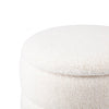 White Boucle Round Storage Stool with Gold Legs - KD