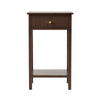 Lindon 1 Drawer End Table Walnut Brown - KD with Gold Handles