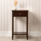 Lindon 1 Drawer End Table Walnut Brown - KD with Gold Handles