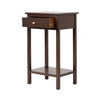 Lindon 1 Drawer End Table Walnut Brown - KD with Gold Handles