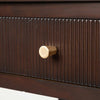 Lindon 1 Drawer End Table Walnut Brown - KD with Gold Handles