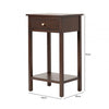 Lindon 1 Drawer End Table Walnut Brown - KD with Gold Handles