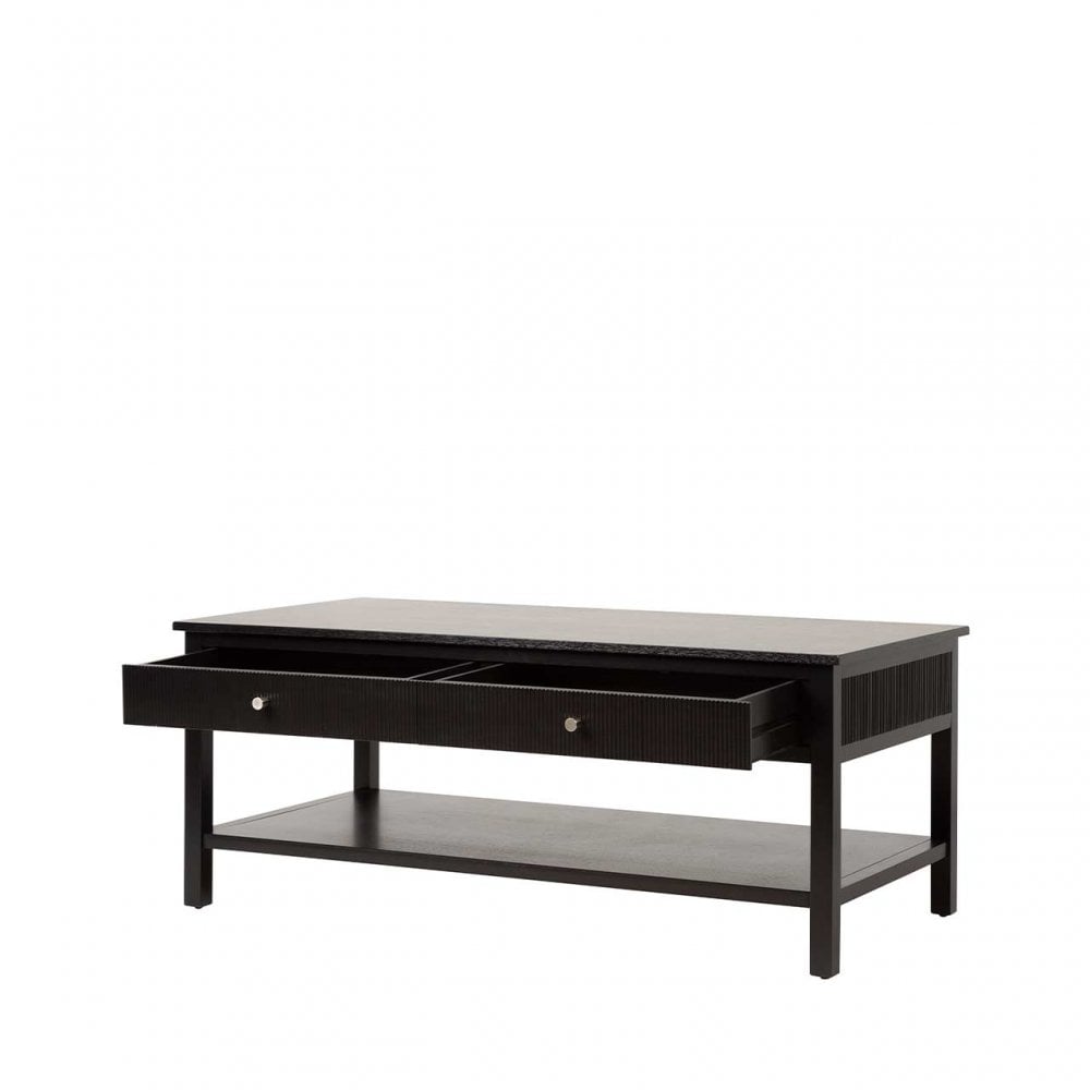 Lindon 2 Drawer Coffee Table Black - KD includes 2 sets of Handle in Nickel and Gold