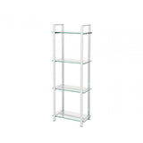 Harry 160cm Chrome and Clear Glass 4 Tier Display Unit - KD