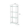 Harry 160cm Chrome and Clear Glass 4 Tier Display Unit - KD