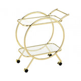 Harry Gold &amp; Clear Glass Drinks Trolley
