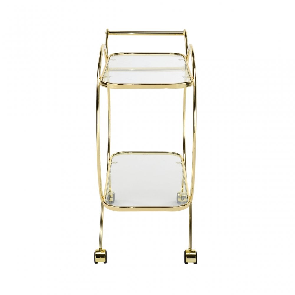 Harry Gold &amp; Clear Glass Drinks Trolley