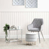 Round Storage Stool Grey Chrome Base
