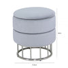 Round Storage Stool Grey Chrome Base