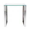 Zenith Stainless Steel End Table Clear Glass Top
