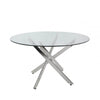 Nova 130cm Chrome And Glass Round Dining Table-2 Parts