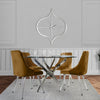 Nova 130cm Chrome And Glass Round Dining Table-2 Parts