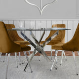 Nova 130cm Chrome And Glass Round Dining Table-2 Parts