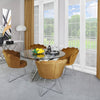 Nova 130cm Chrome And Glass Round Dining Table-2 Parts