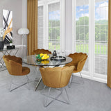 Nova 130cm Chrome And Glass Round Dining Table-2 Parts