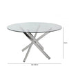 Nova 130cm Chrome And Glass Round Dining Table-2 Parts