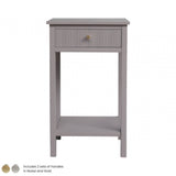 Lindon 1 Drawer End Table Summer Grey - KD includes 2 sets of Handle in Nickel and Gold