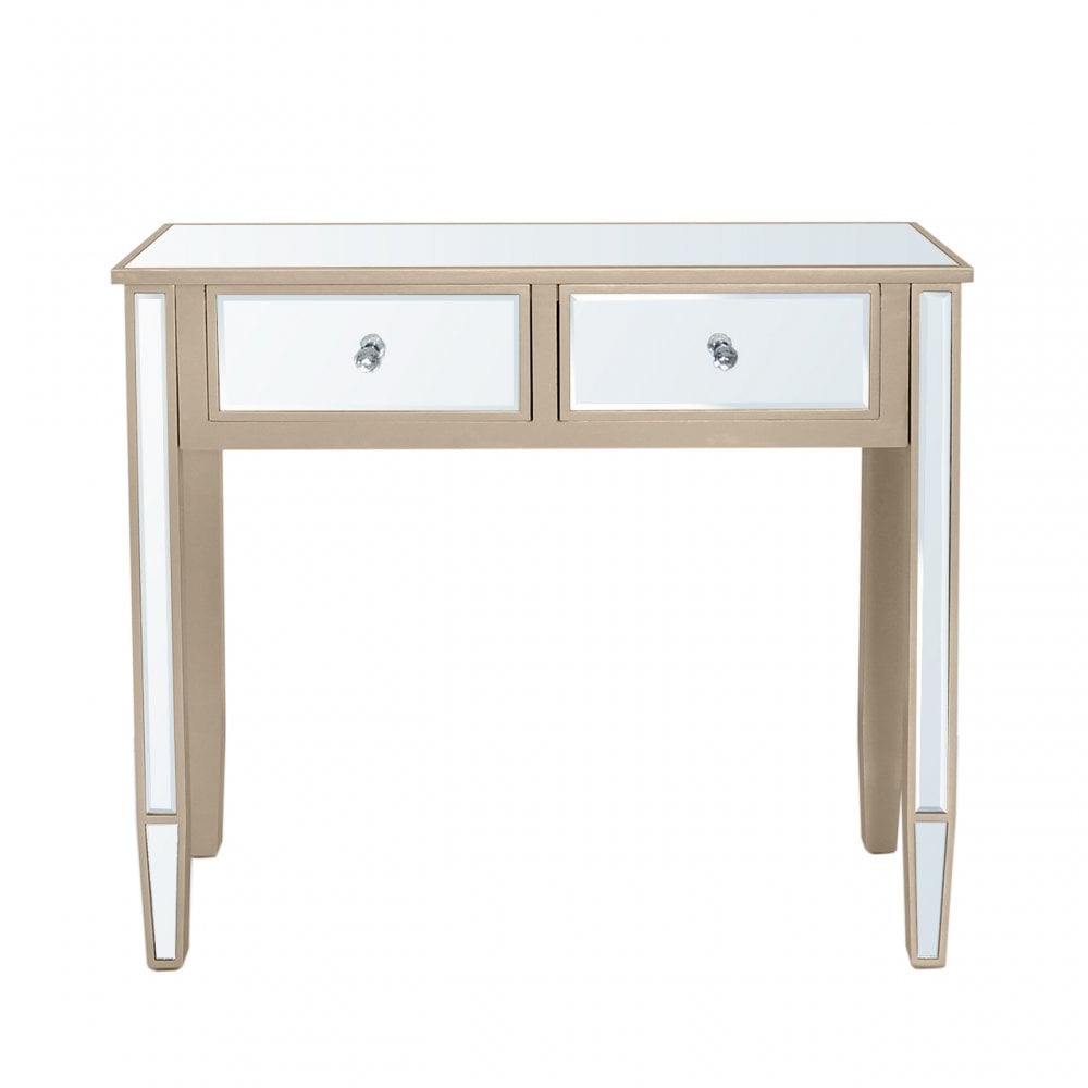 Vista 2 Drawer Dark Champagne Wood Console Table
