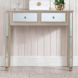 Vista 2 Drawer Dark Champagne Wood Console Table