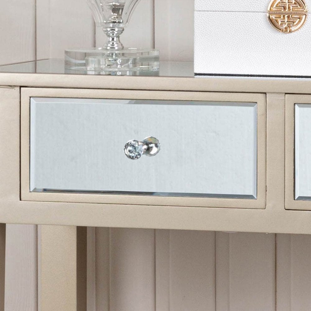 Vista 2 Drawer Dark Champagne Wood Console Table